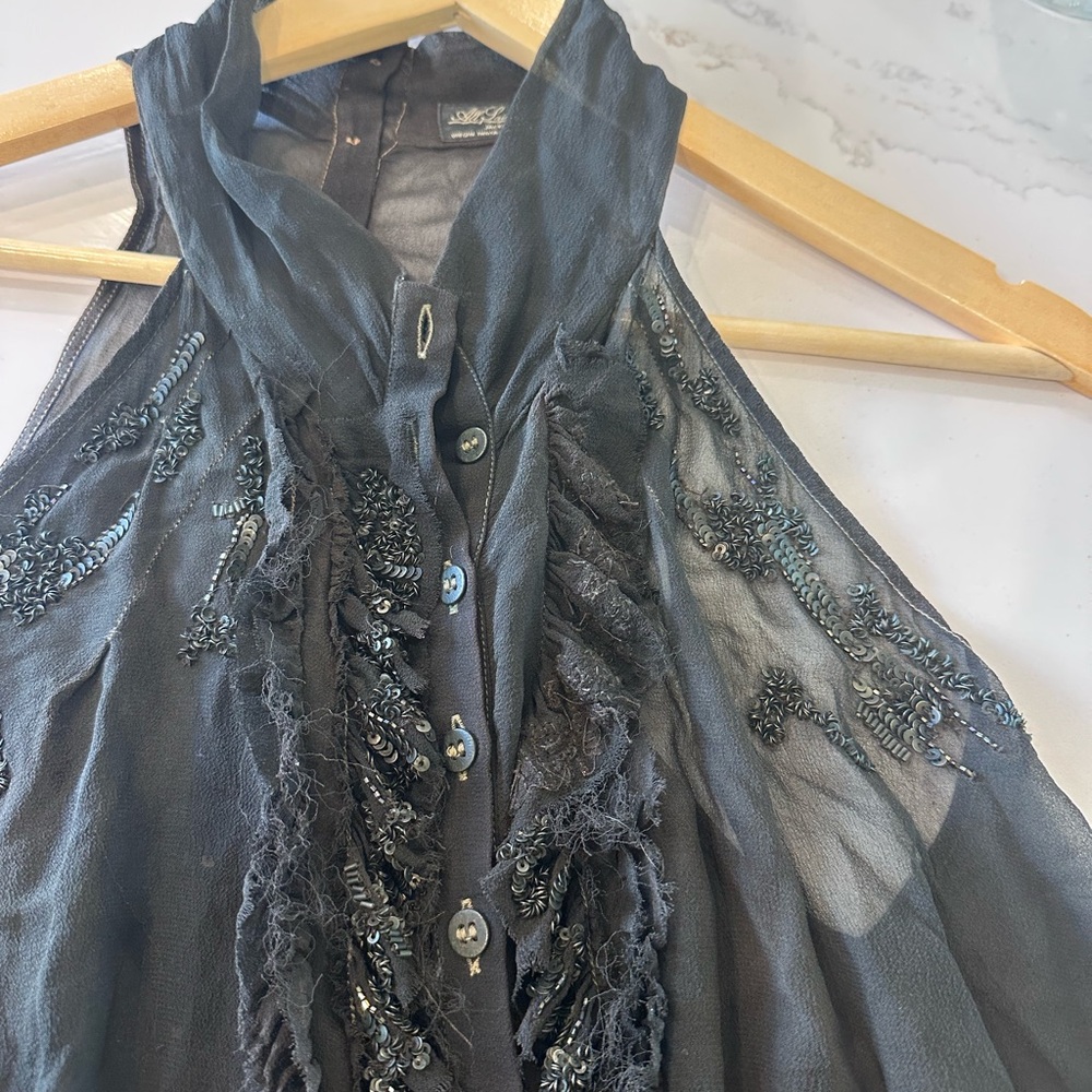 All Saints spitalfields tasmi silk Embellished Blouse